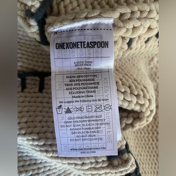 One By OneTeaspoon Sweater Womens Sz XXS Cream Oversized Bear Creek Knit NWT - Picture 13 of 16